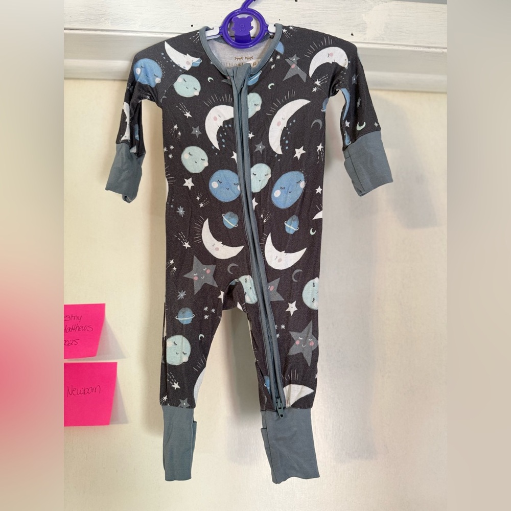 Blue To The Moon & Back Little Sleepies Zippy